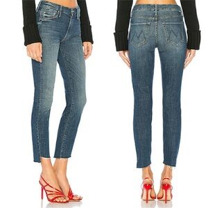 MOTHER The Looker Ankle Step Frayed Raw Hem Jeans - Can’t Leave It Alone